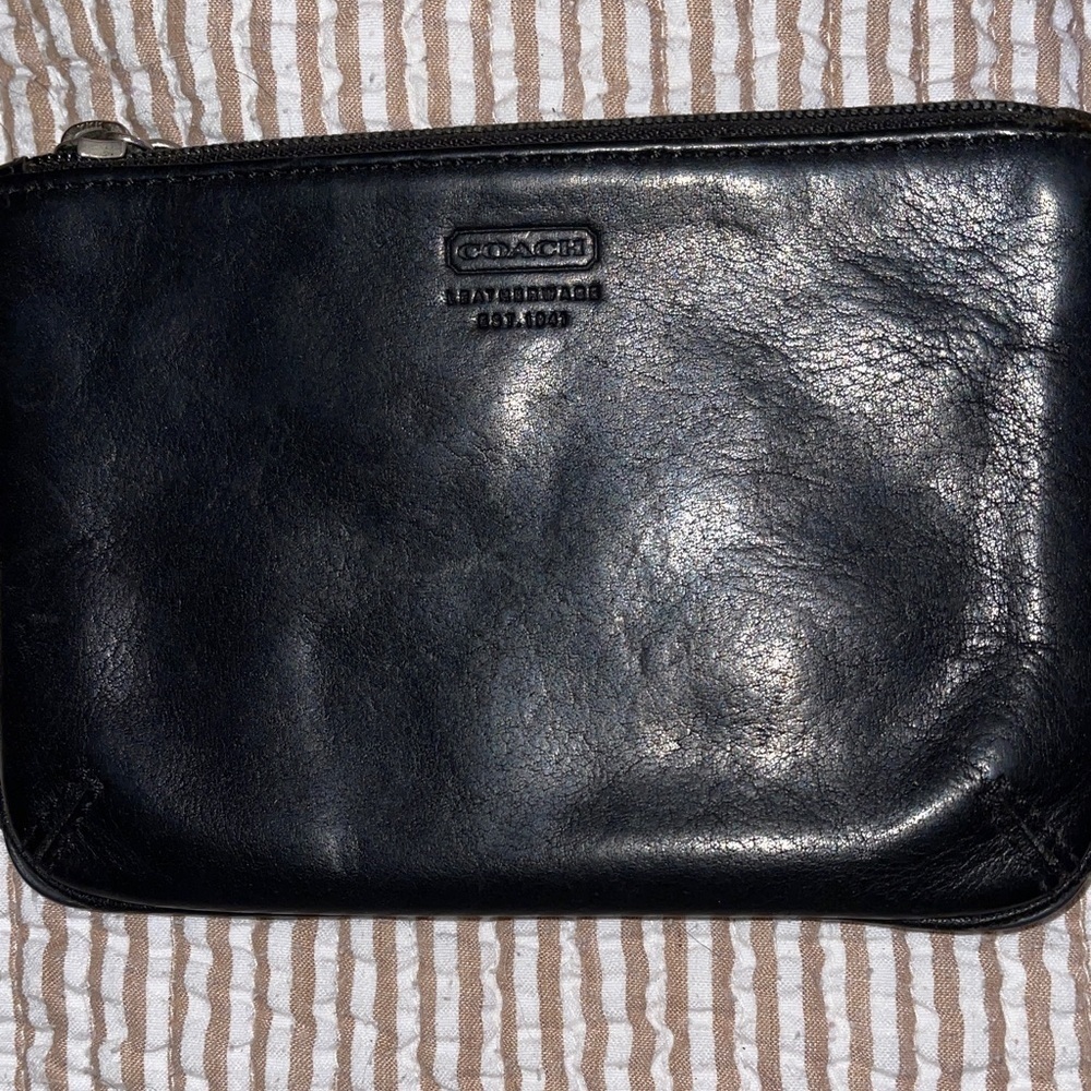Coach Vintage Black Leather Coin or Pouch Coach